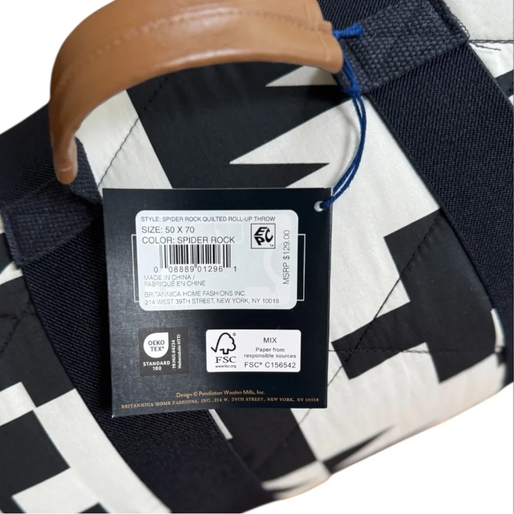 Pendleton Spider Rock Quilted Roll Up Throw 50”x70”